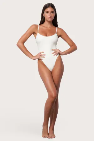 High Cut One Piece Swimsuit - Meringue Wave Toast Swim
