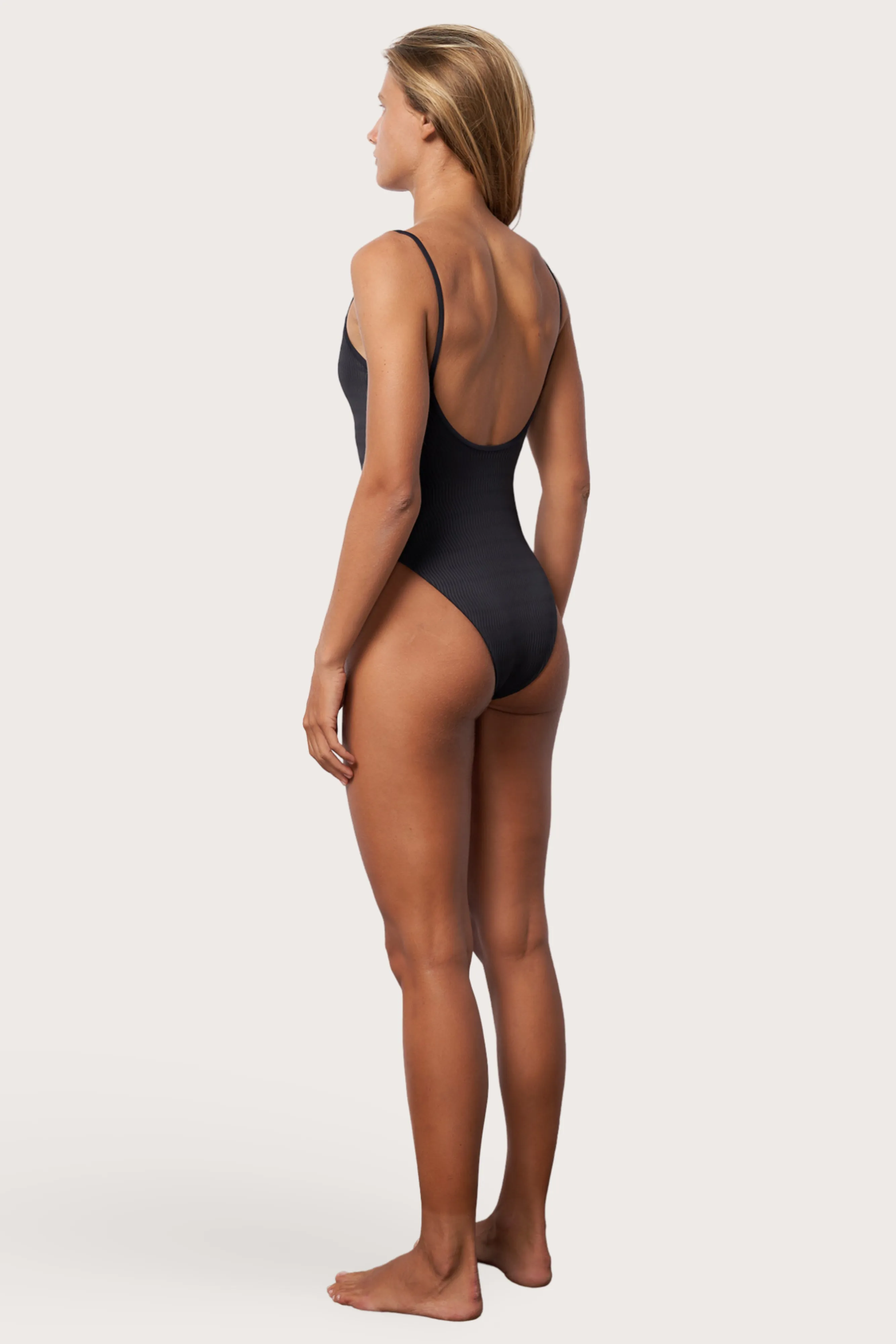 High Cut One Piece Swimsuit - Moonless Night Wave Toast Swim