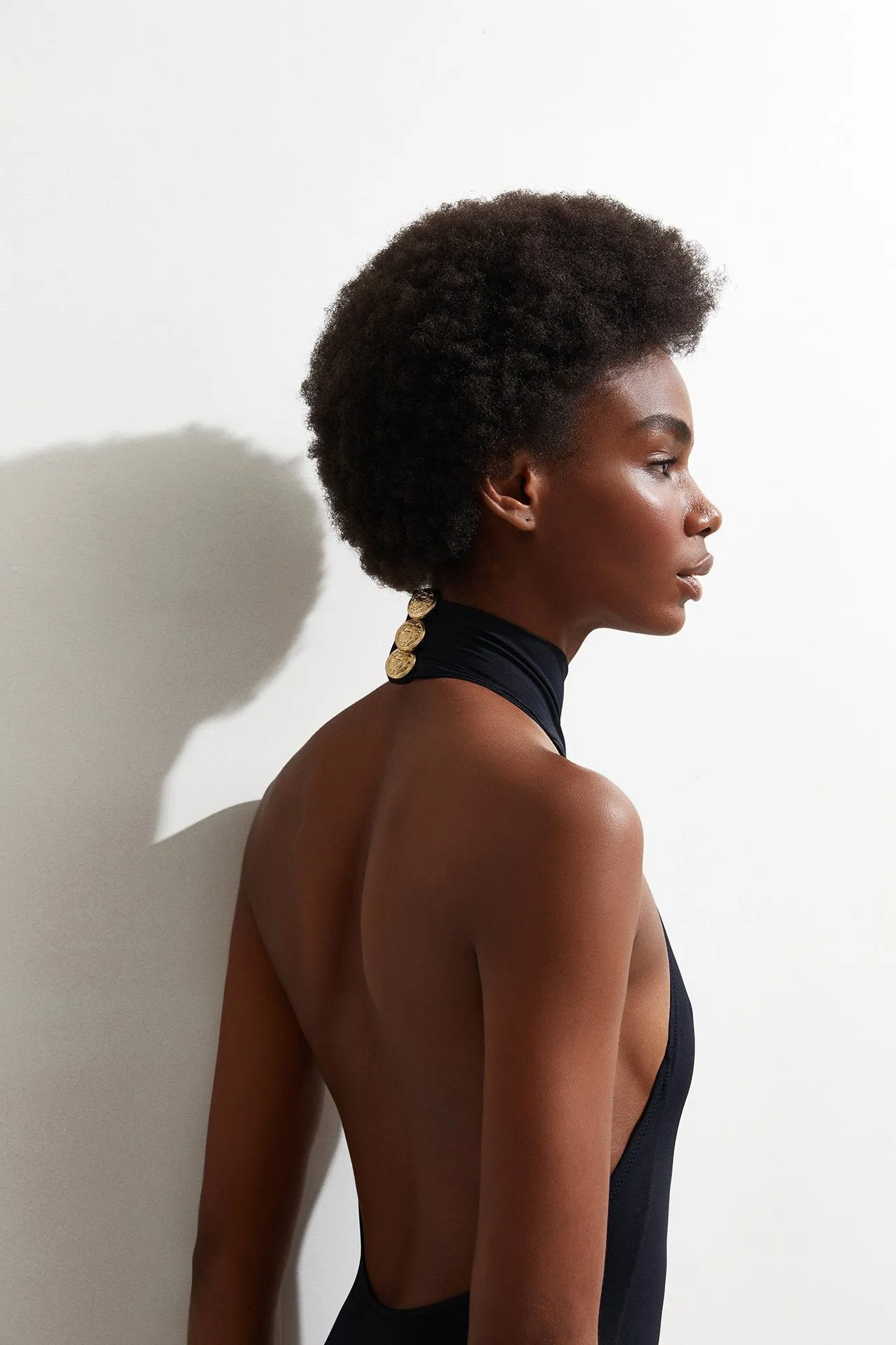 High Neck W/Gold Buttons OYE Swimwear