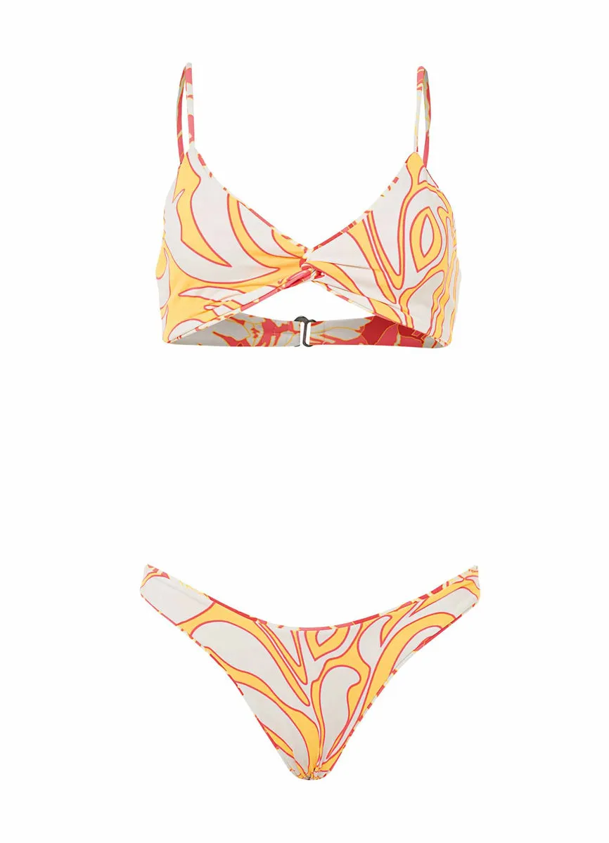Maaji Abstract Garden Twisted Classic Bralette Bikini Top Maaji