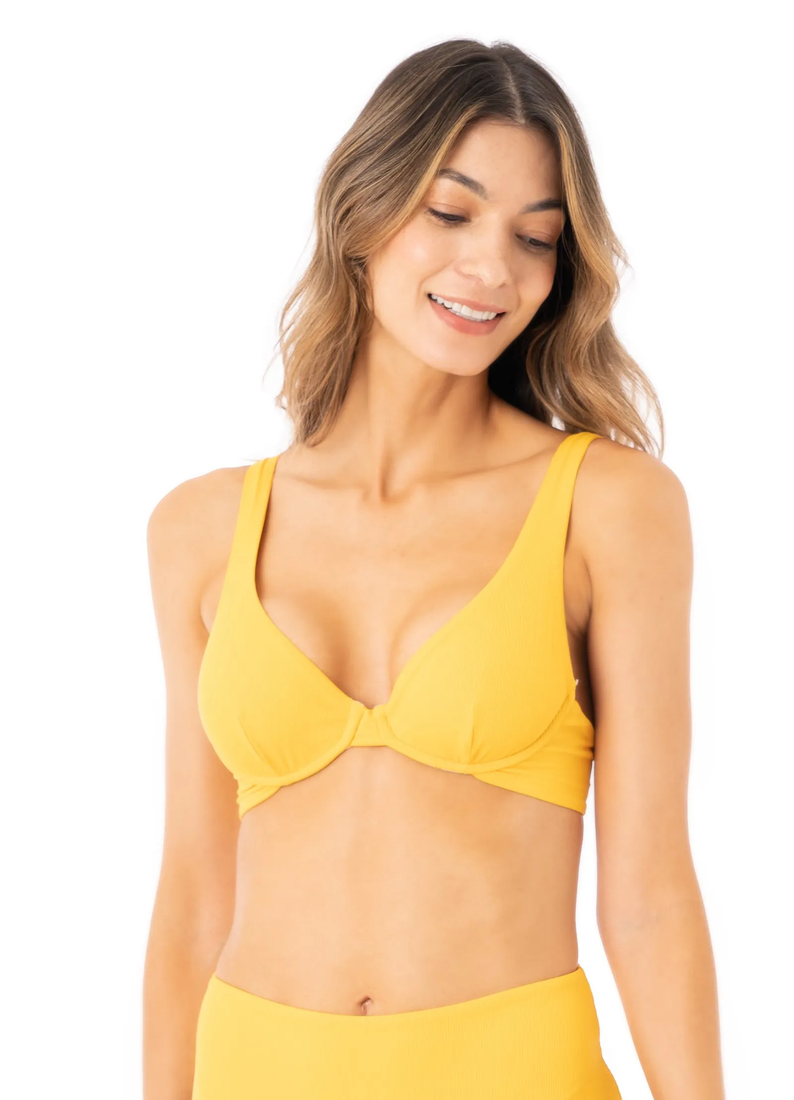 Maaji Amber Yellow Macarenna Unmolded Underwire Bikini Top Maaji