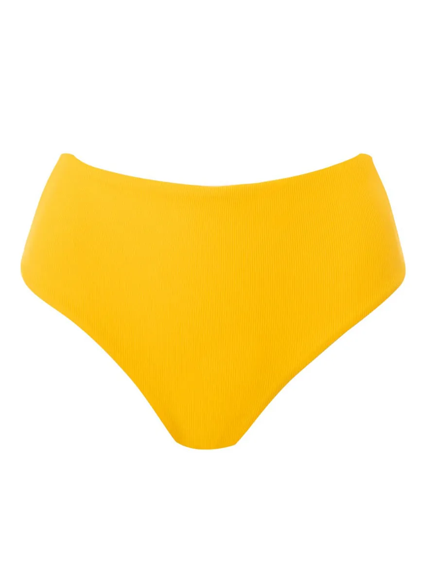 Maaji Amber Yellow Venus Mid Rise Bikini Bottom Maaji