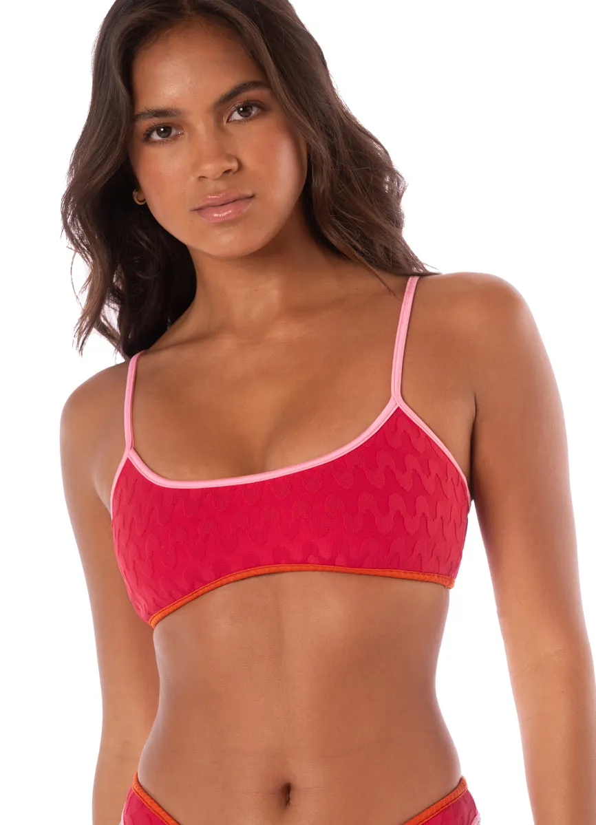 Maaji Apple Red Lane Classic Bralette Bikini Top Maaji