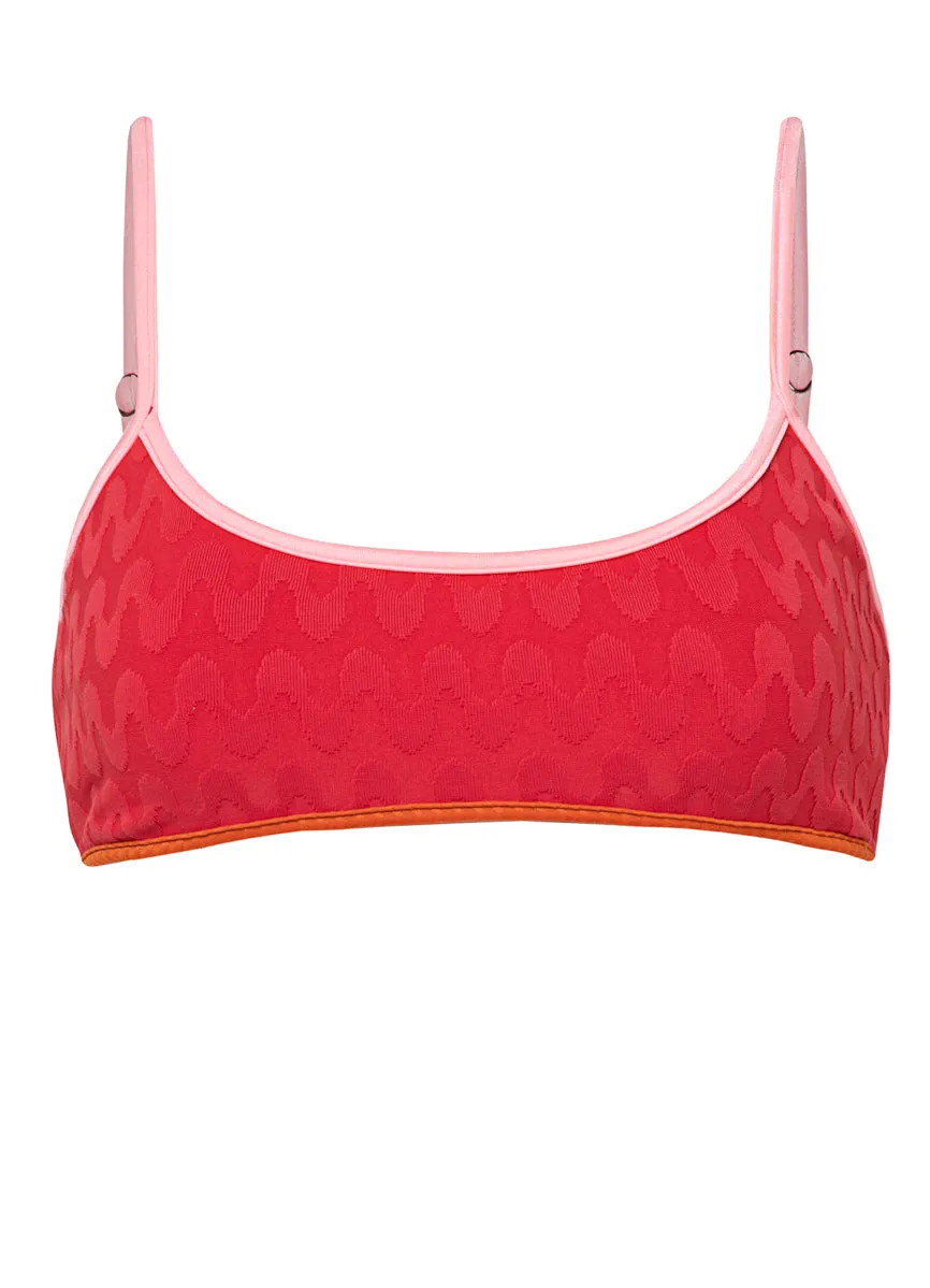 Maaji Apple Red Lane Classic Bralette Bikini Top Maaji