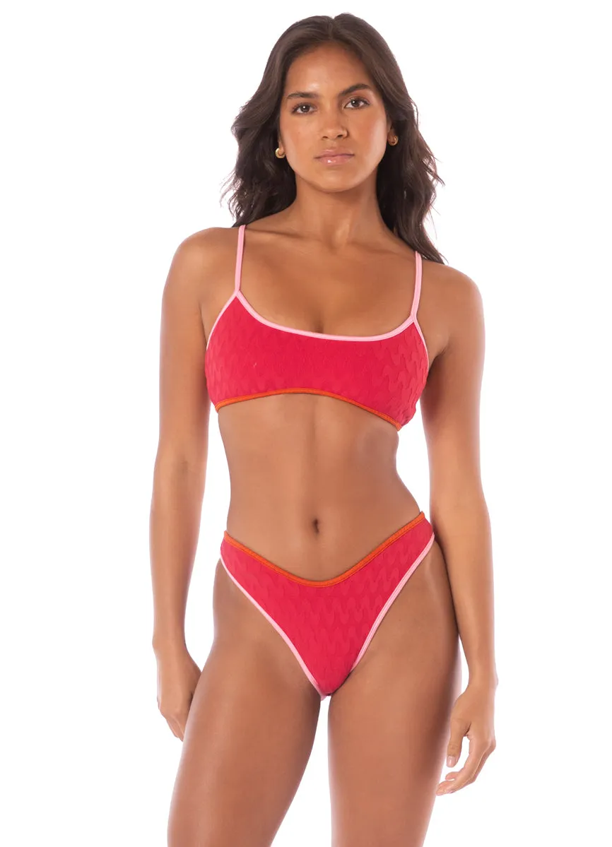 Maaji Apple Red Lane Classic Bralette Bikini Top Maaji