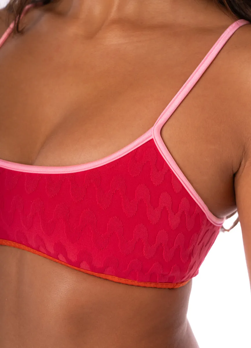 Maaji Apple Red Lane Classic Bralette Bikini Top Maaji