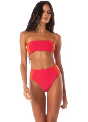 Maaji Apple Red Nomad Strapless Bandeau Bikini Top Maaji