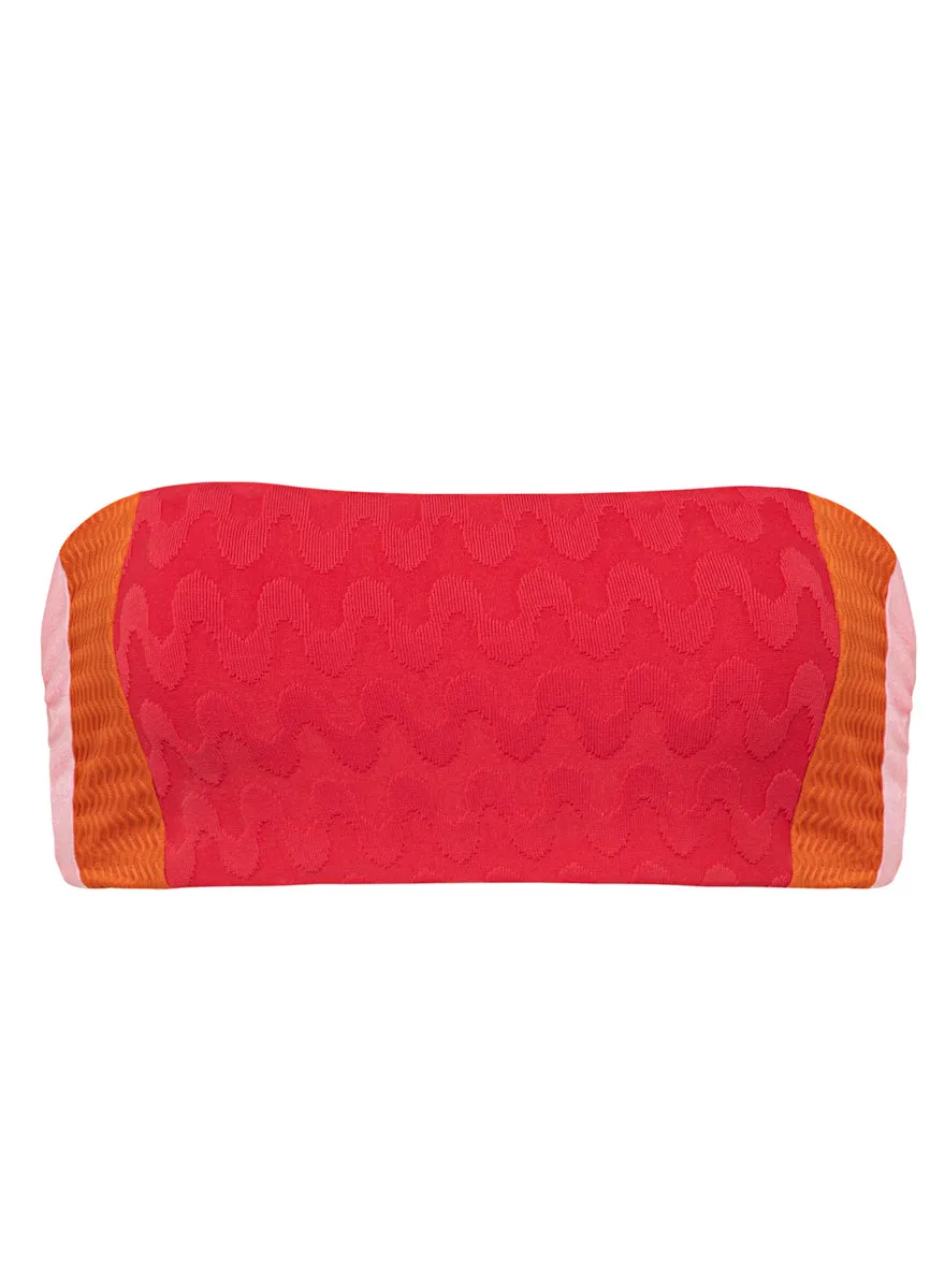 Maaji Apple Red Nomad Strapless Bandeau Bikini Top Maaji