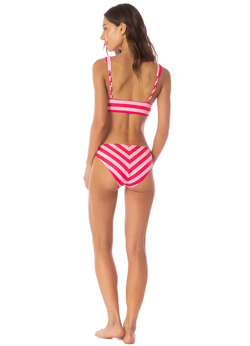 Maaji Apple Stripes Donna  Long Line Bralette Bikini Top Maaji