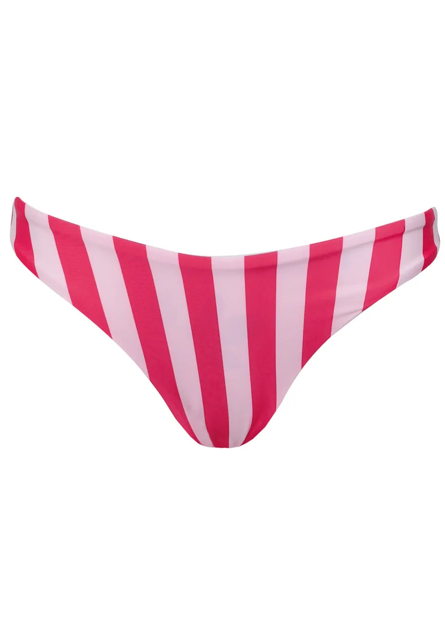 Maaji Apple Stripes Iconic  Low Rise Thin Side Bikini Bottom Maaji