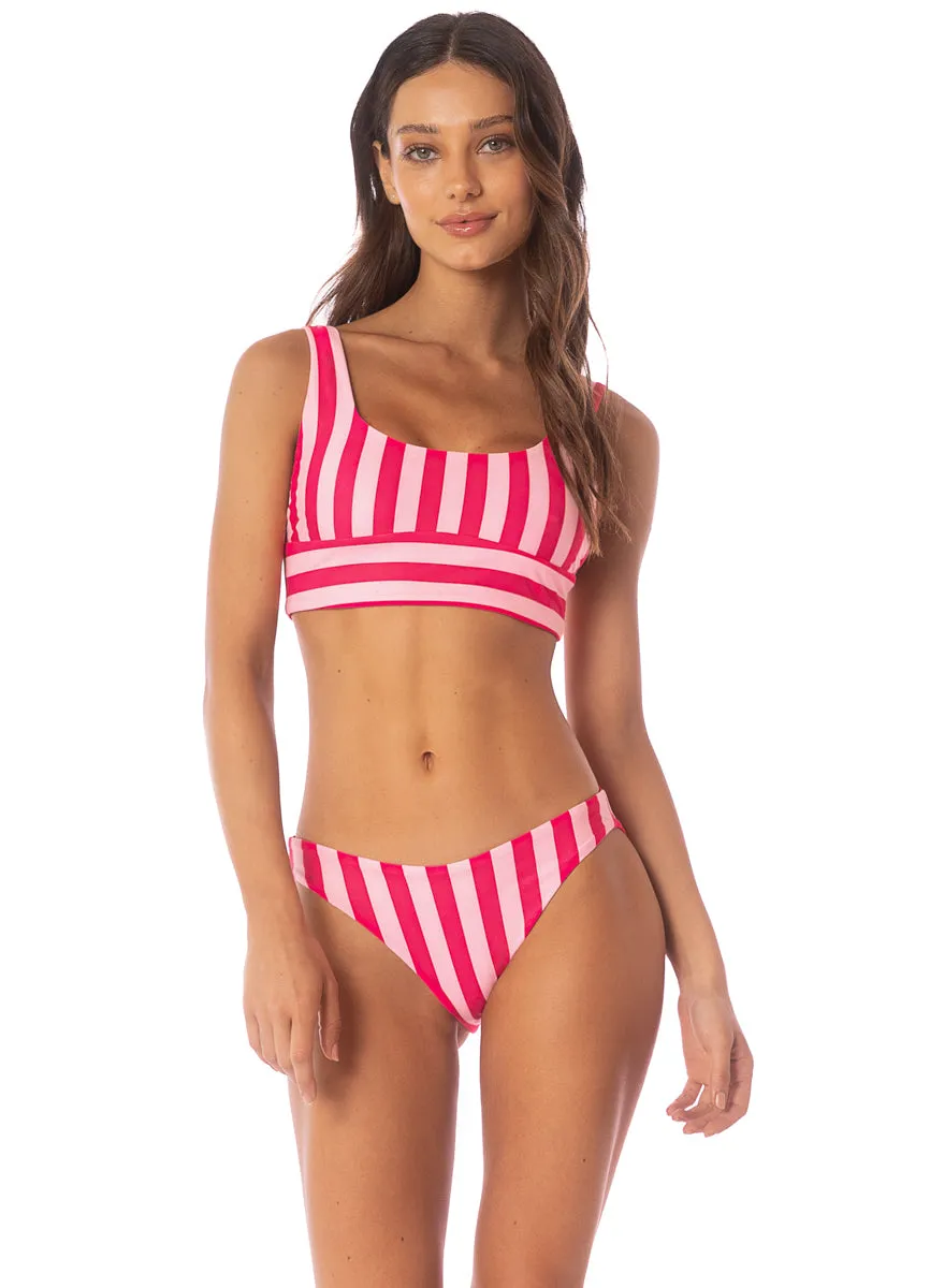 Maaji Apple Stripes Iconic  Low Rise Thin Side Bikini Bottom Maaji