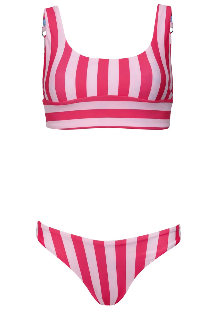 Maaji Apple Stripes Iconic  Low Rise Thin Side Bikini Bottom Maaji