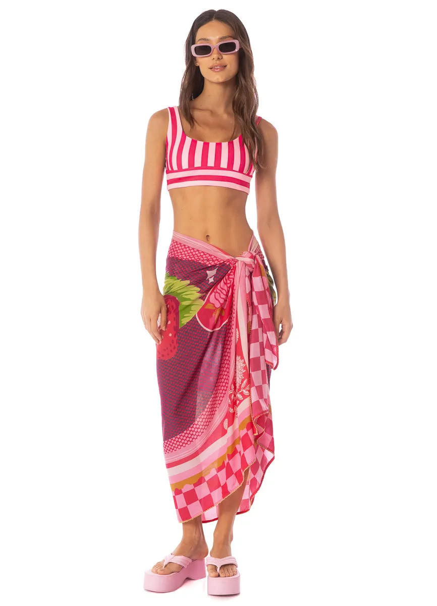 Maaji Apple Stripes Iconic  Low Rise Thin Side Bikini Bottom Maaji