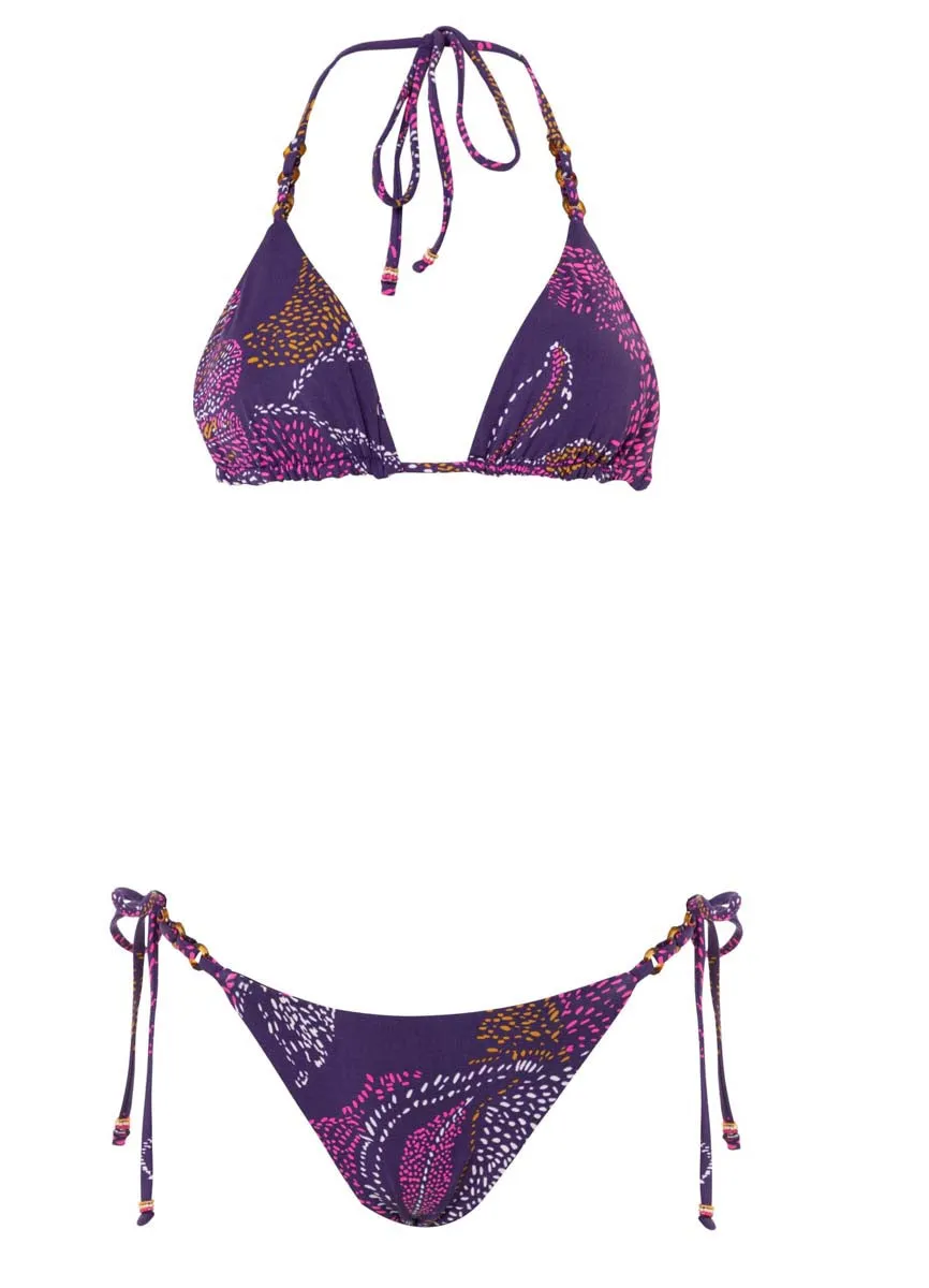Maaji Batik Floral Balmy Rings Sliding Triangle Bikini Top Maaji