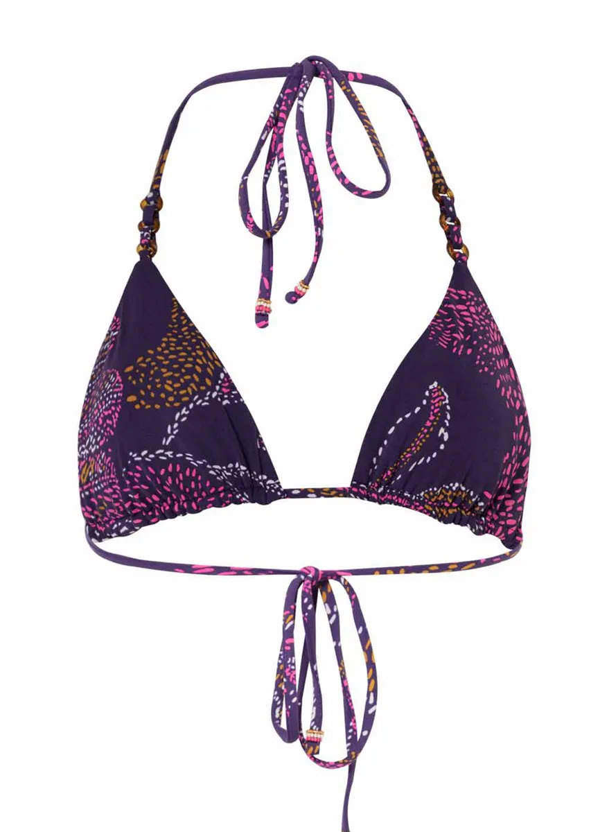 Maaji Batik Floral Balmy Rings Sliding Triangle Bikini Top Maaji