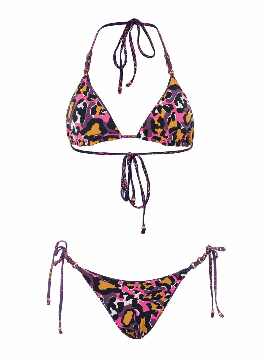 Maaji Batik Floral Balmy Rings Sliding Triangle Bikini Top Maaji