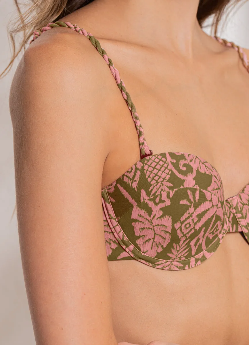 Maaji Batik Jungle Cocoa Molded Underwire Bikini Top Maaji