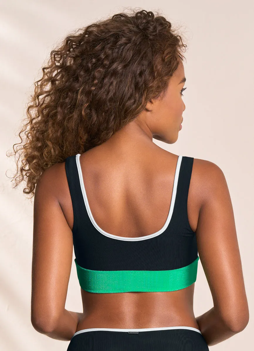 Maaji Black Onyx Easy Sporty Bralette Bikini Top Maaji