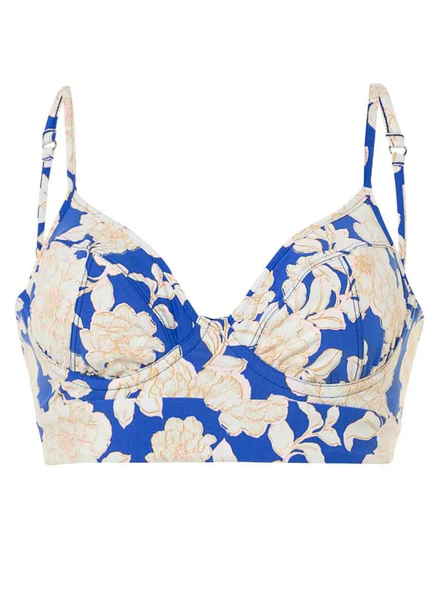 Maaji Blue Bouquet Milany Underwire Bustier Bikini Top Maaji