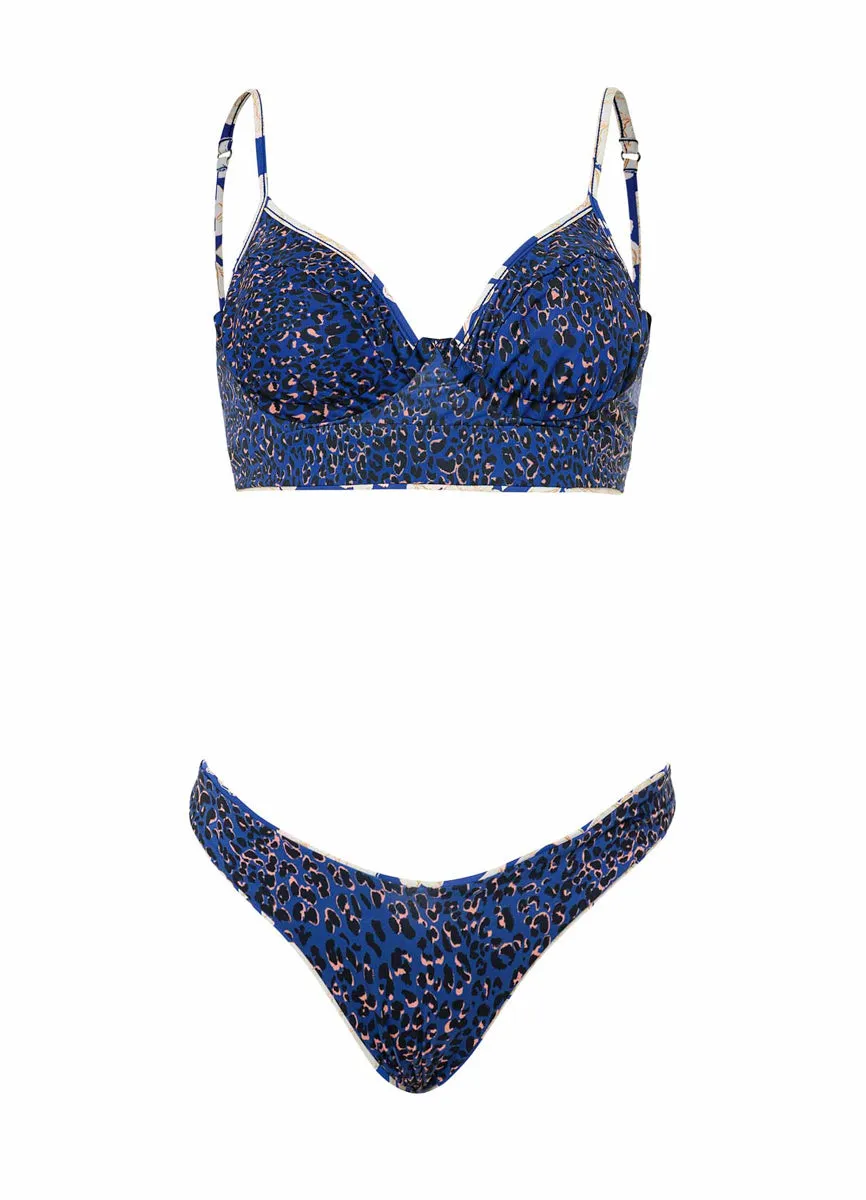 Maaji Blue Bouquet Splendour High Leg Bikini Bottom Maaji