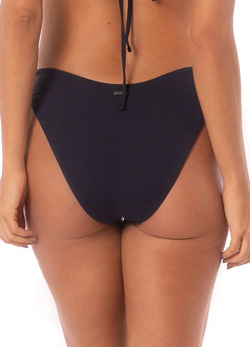 Maaji Blue Deep Splendour Regular Rise Thin Side Bikini Bottom Maaji