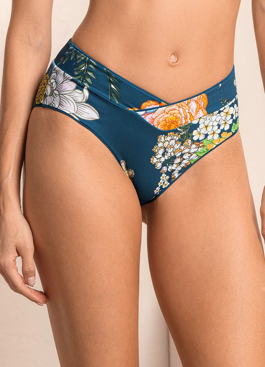 Maaji Bluejay Jannine Mid Rise Bikini Bottom Maaji