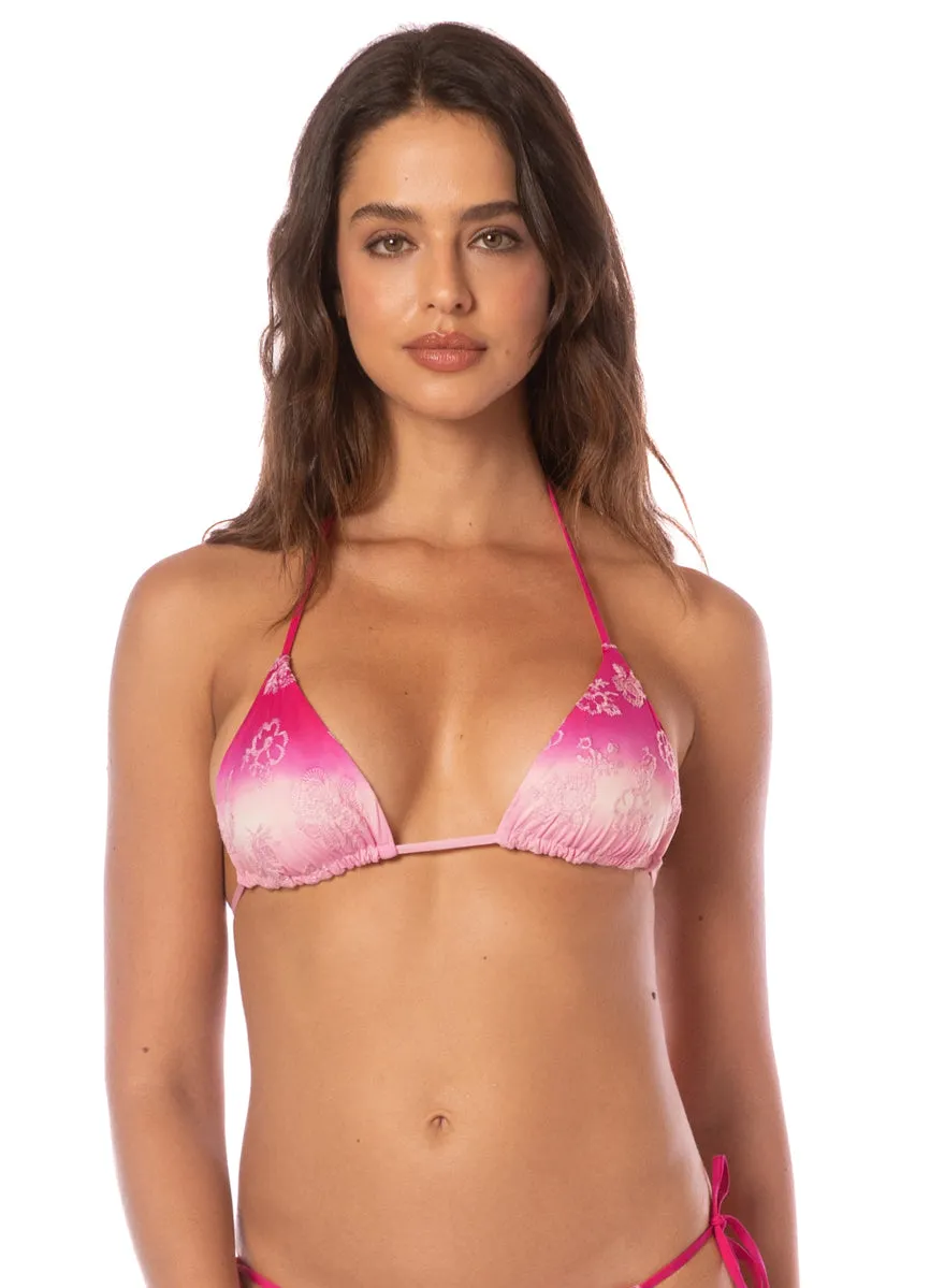 Maaji Blushing Pink Balmy Sliding Triangle Bikini Top Maaji