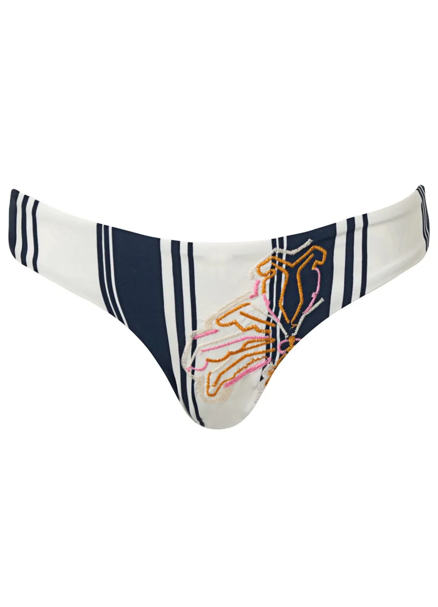 Maaji Boho Stripes Flirt Low Rise Thin Side Bikini Bottom Maaji