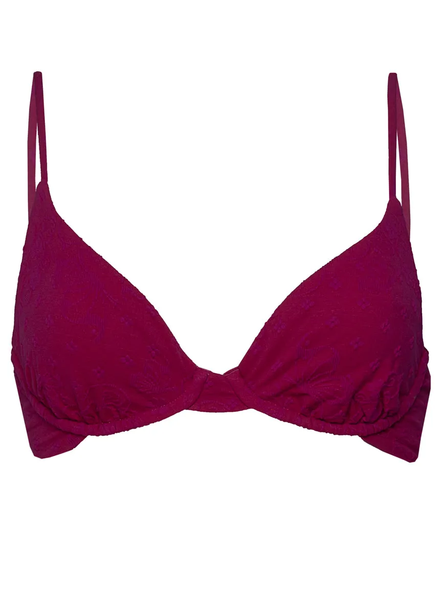 Maaji Bom Bom Pink Dainty Unmolded Underwire Bikini Top Maaji