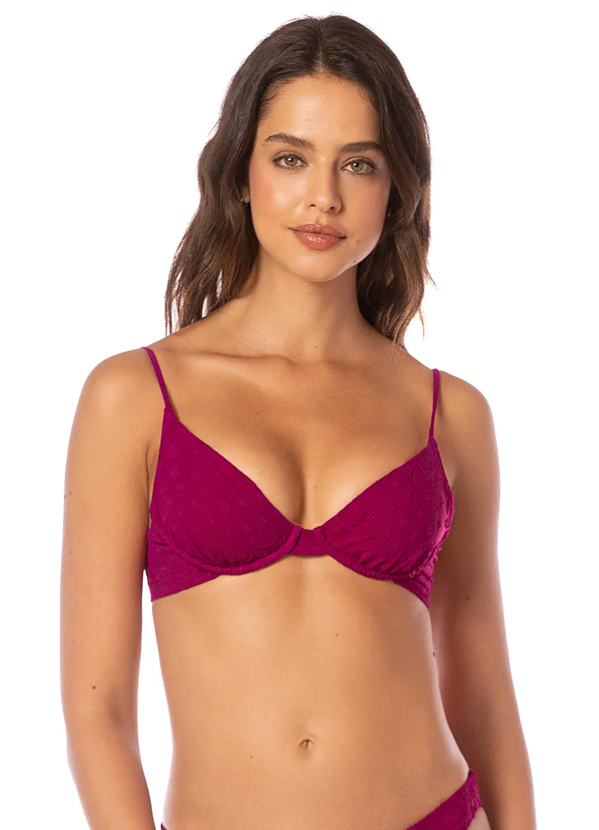 Maaji Bom Bom Pink Dainty Unmolded Underwire Bikini Top Maaji