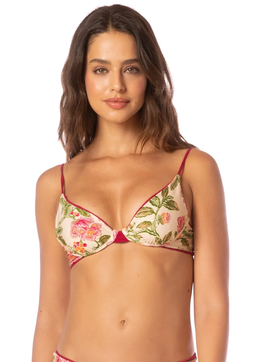 Maaji Bom Bom Pink Dainty Unmolded Underwire Bikini Top Maaji