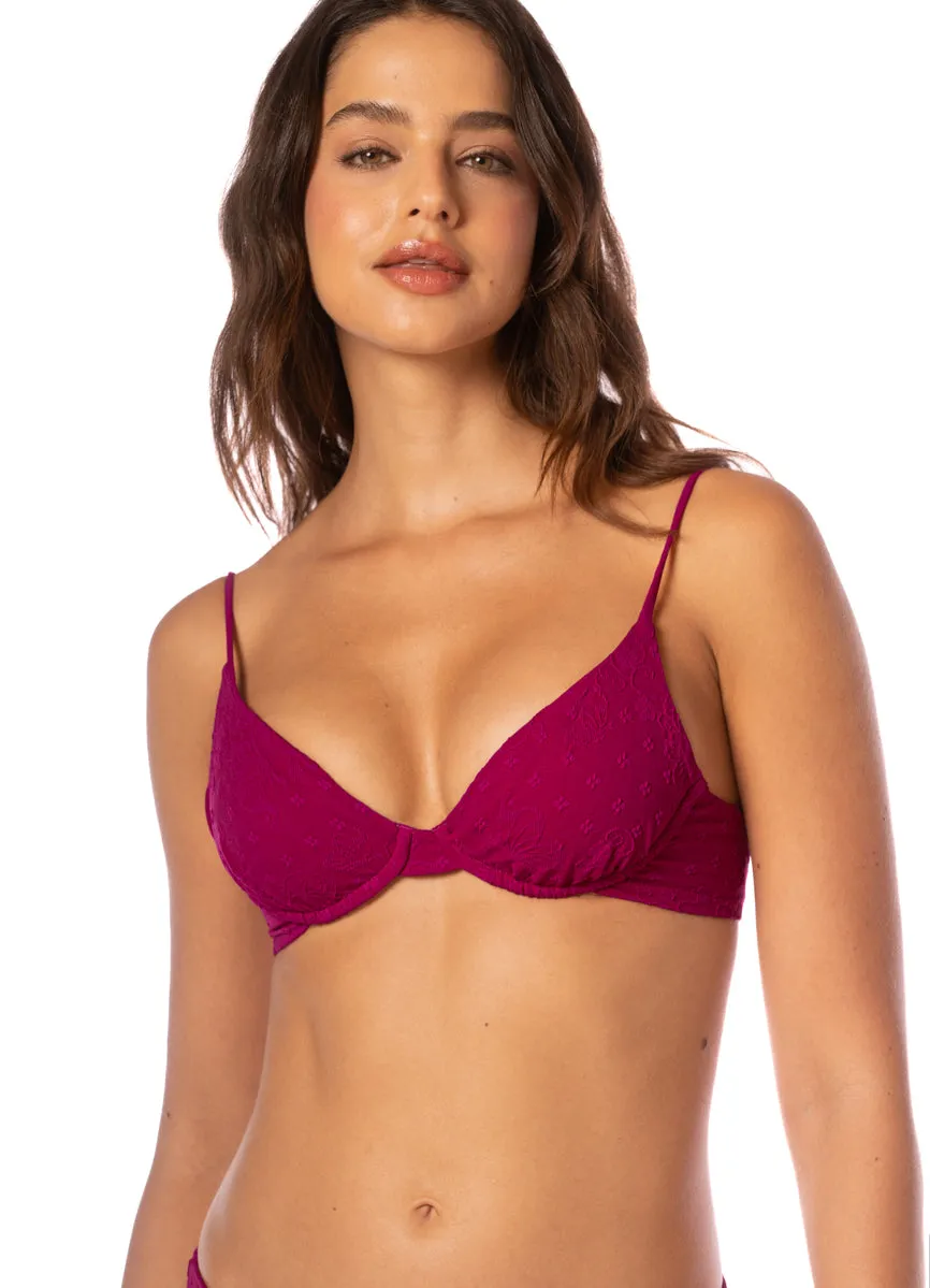 Maaji Bom Bom Pink Dainty Unmolded Underwire Bikini Top Maaji
