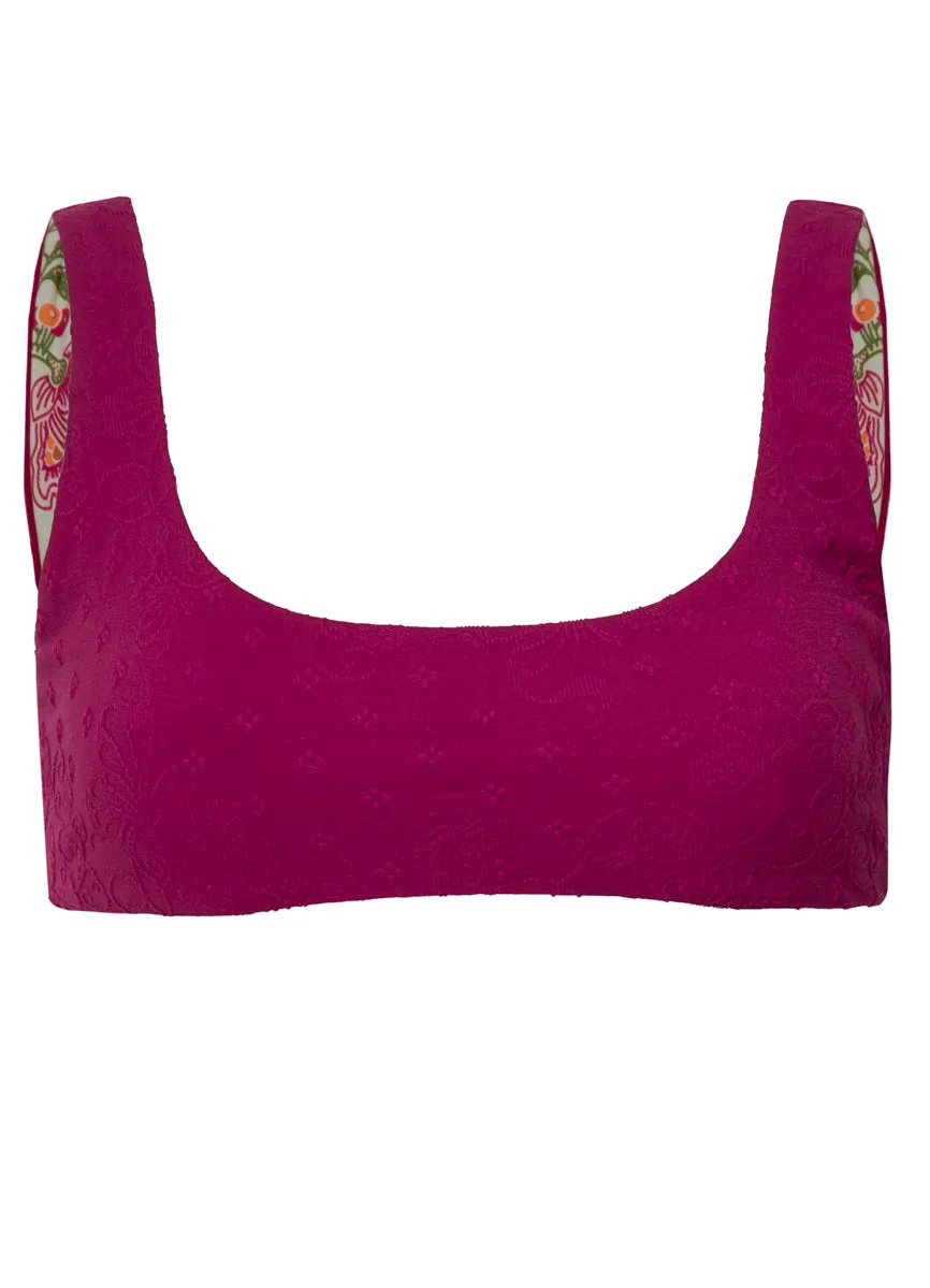 Maaji Bom Bom Pink Rebel Sporty Bralette Bikini Top Maaji