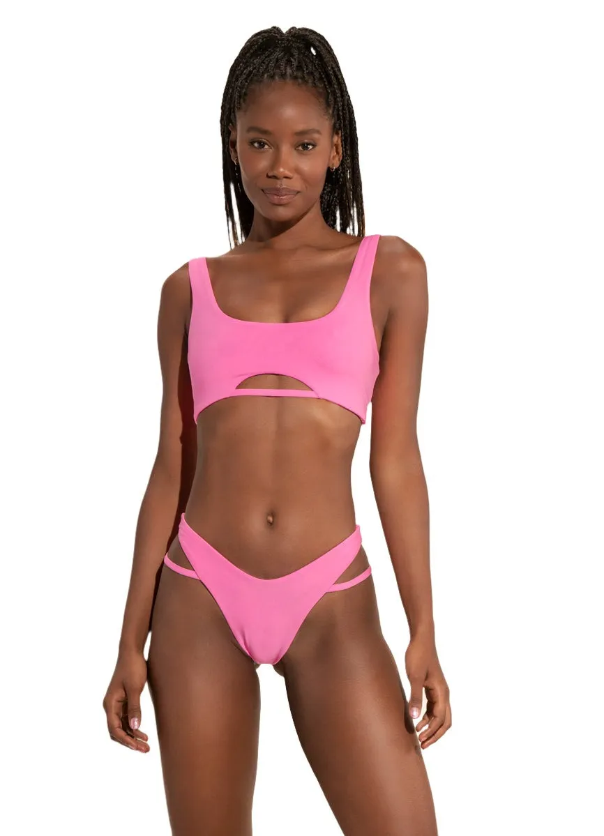 Maaji Bombon Pink Harper Sporty Bralette Bikini Top Maaji