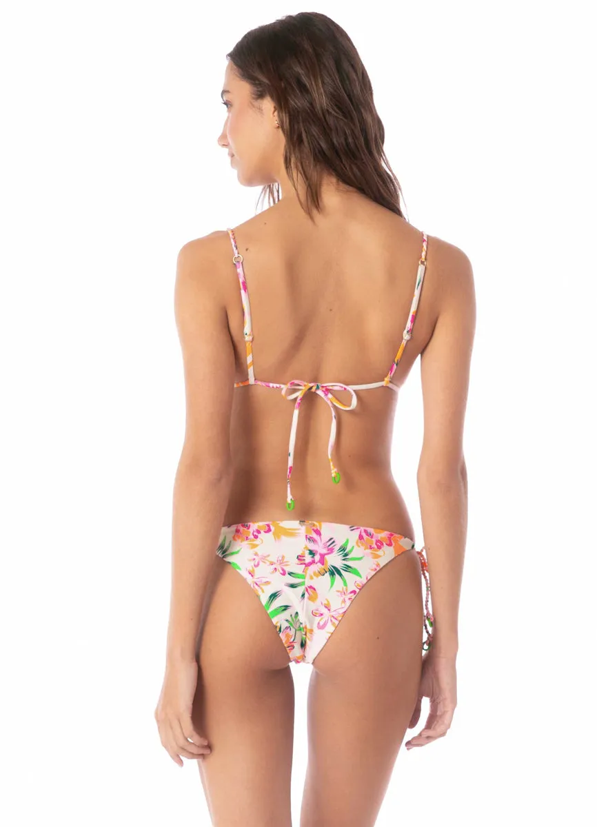 Maaji Bubbly Blossom Palm Glow Upbraid Sliding Triangle Bikini Top Maaji