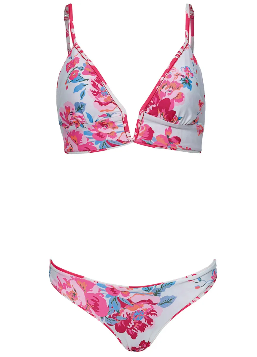 Maaji Candy Flowery Parade  Long Line Triangle Bikini Top Maaji