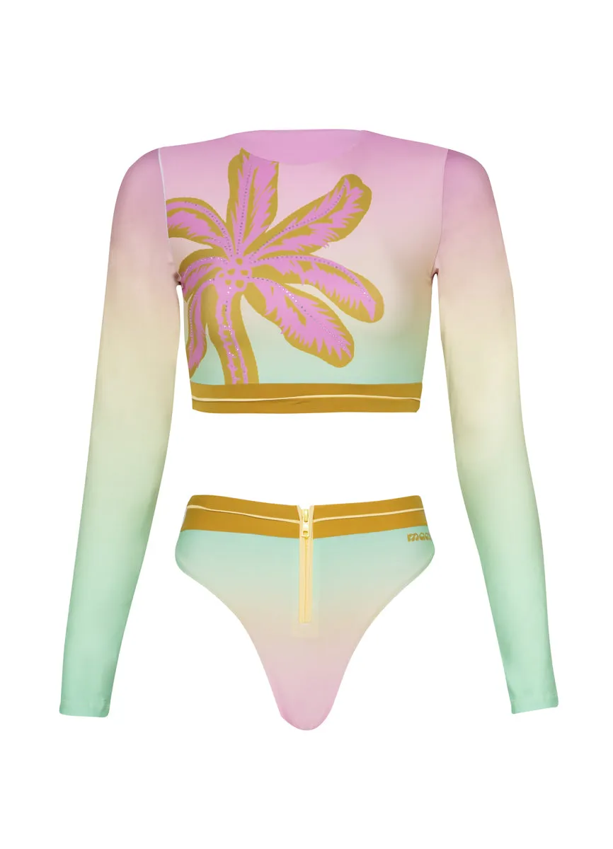 Maaji Candy Palms Stagey High Rise Classic Bikini Bottom Maaji