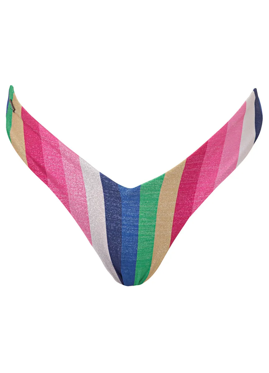 Maaji Candy Stripes Valerya Regular Rise Double V Bikini Bottom Maaji