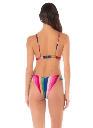 Maaji Candy Stripes Valerya Regular Rise Double V Bikini Bottom Maaji