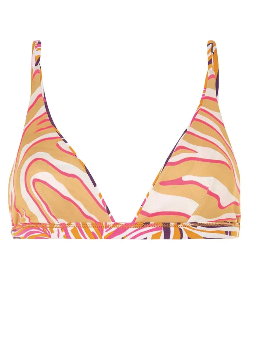 Maaji Caramel Foliage Ivy Fixed Triangle Bikini Top Maaji