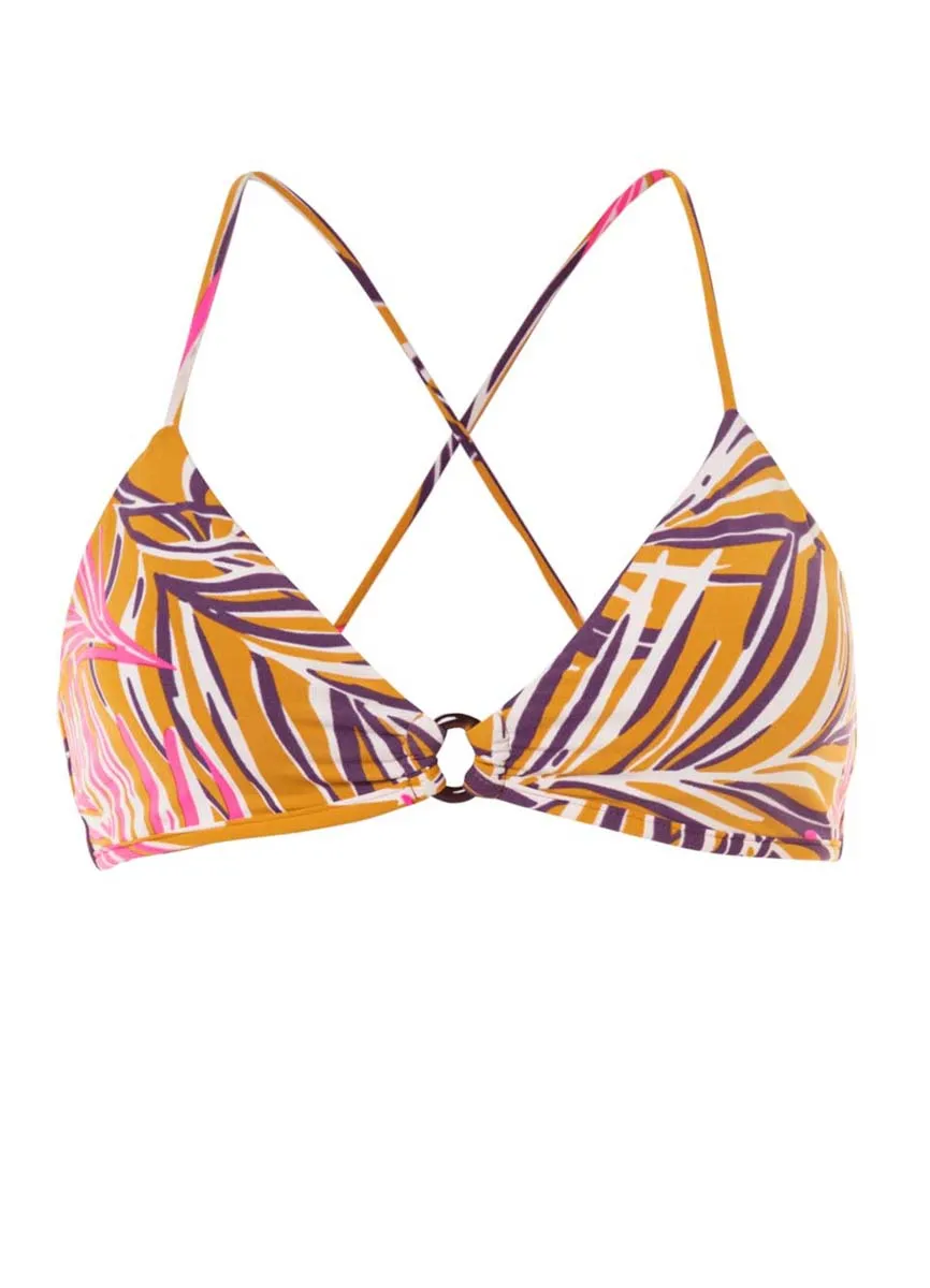 Maaji Caramel Foliage Kenny Ring Front Bralette Bikini Top Maaji