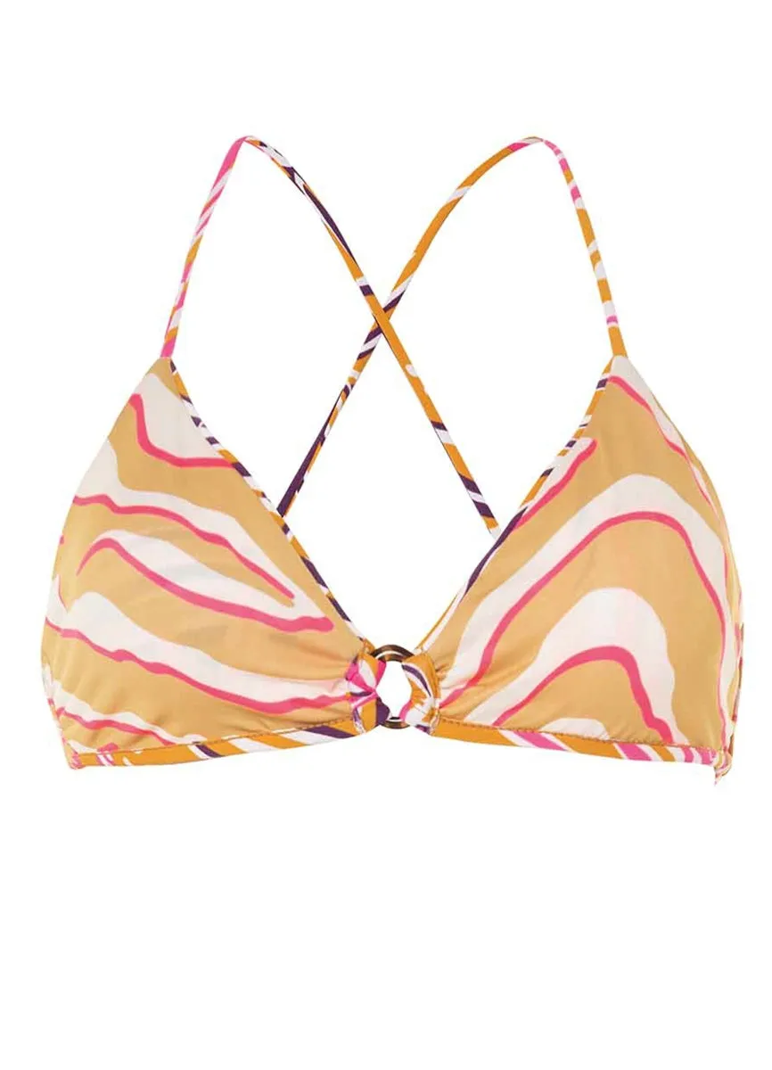 Maaji Caramel Foliage Kenny Ring Front Bralette Bikini Top Maaji