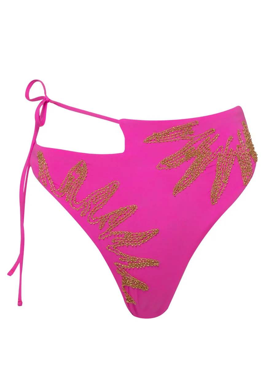 Maaji Caramel Sun Orion High Rise Cut Out Bikini Bottom Maaji