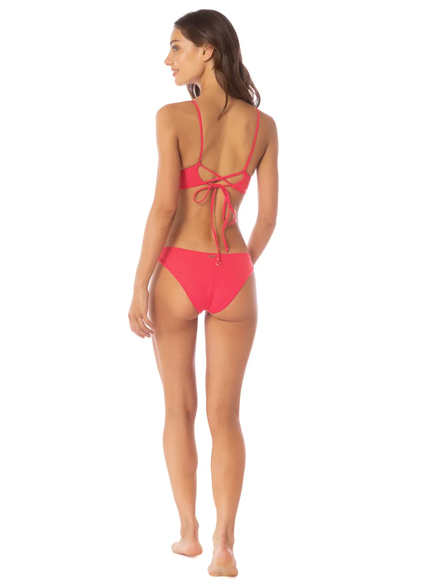 Maaji Cherry Crush Shine  Long Line Triangle Bikini Top Maaji