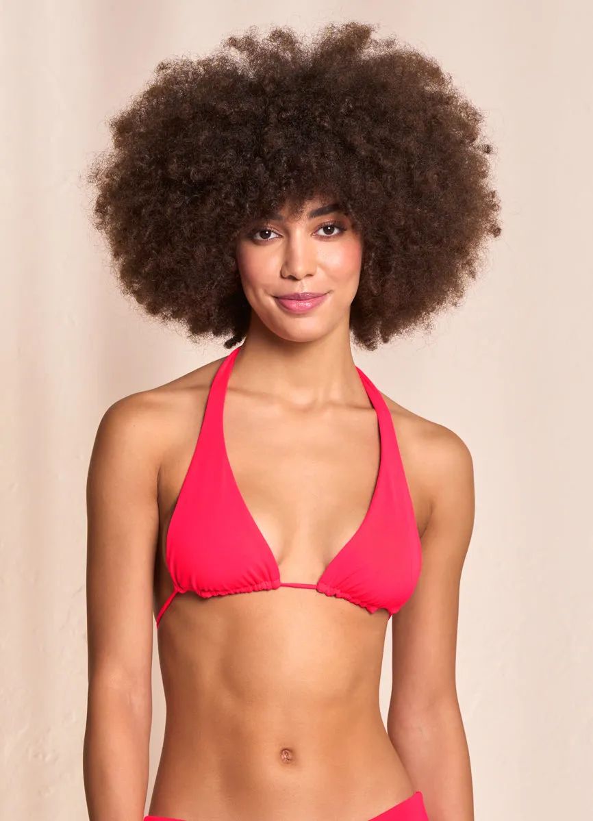 Maaji Cherry Red Kalima Front Tie Halter Bikini Top Maaji