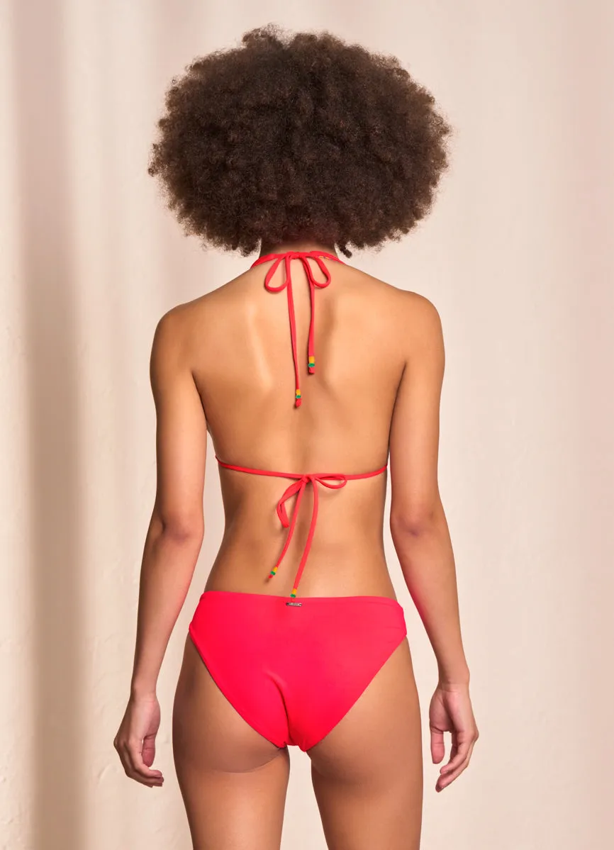 Maaji Cherry Red Kalima Front Tie Halter Bikini Top Maaji