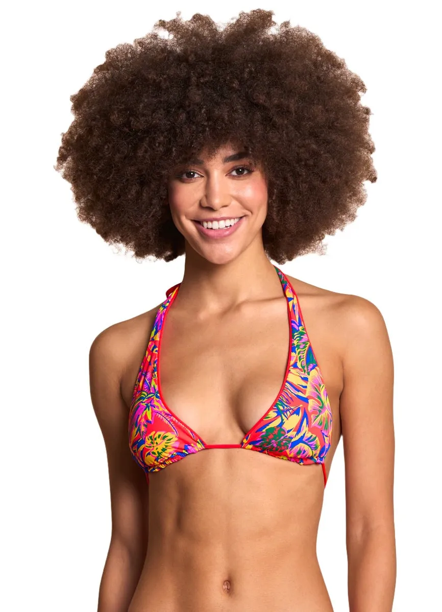 Maaji Cherry Red Kalima Front Tie Halter Bikini Top Maaji