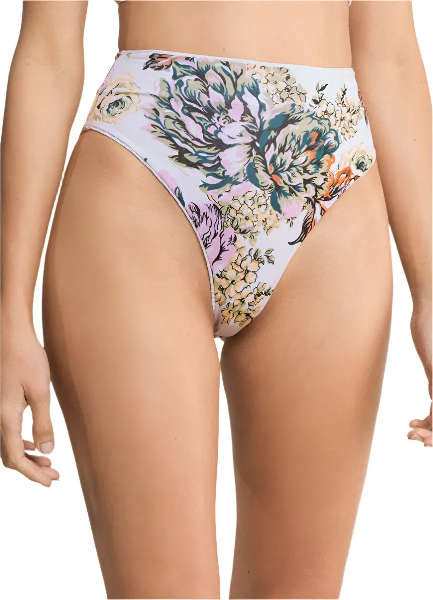 Maaji Cloud White Suzy Q High Rise/High Leg Bikini Bottom Maaji