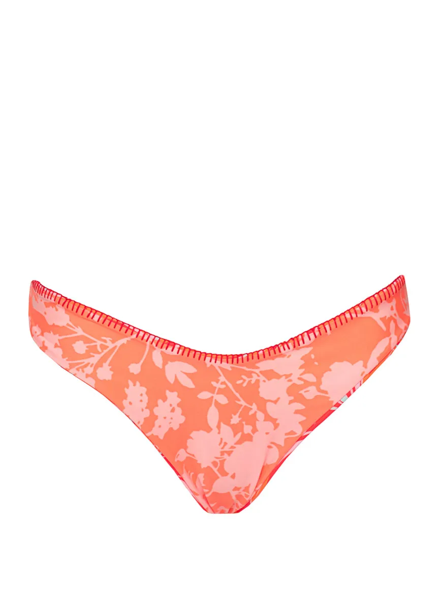 Maaji Coral Foliage Flirt Low Rise Thin Side Bikini Bottom Maaji