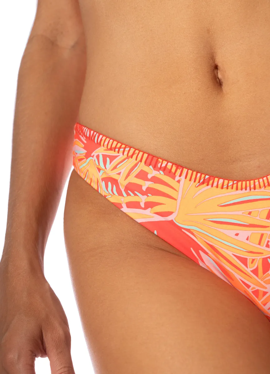 Maaji Coral Foliage Splendour Regular Rise Thin Side Bikini Bottom Maaji